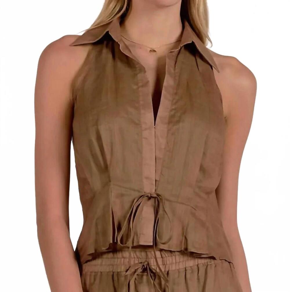 NEW ELAN carmella top in caramel